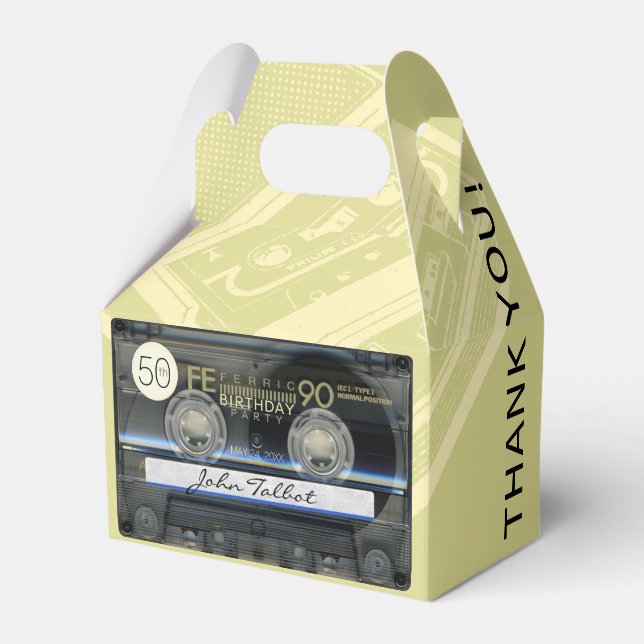 Retro T1 Audiotape 50. Geburtstag Danke GFB Geschenkschachtel (Vorderseite)
