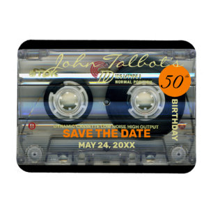 Retro T2 Audiotape 50. Geburtstag SAVE THE DATE FP Magnet