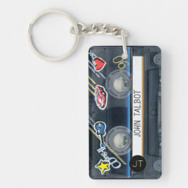 Retro T3 Audiotape Mixtape Kassette personalisiert Schlüsselanhänger
