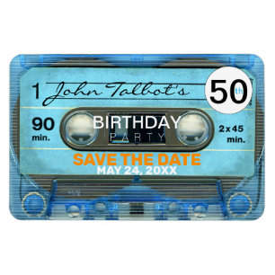 Retro T4 Audiokassette 50. Geburtstag Save The Dat Magnet