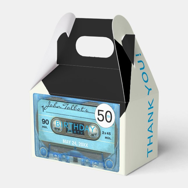 Retro T4 Audiotape 50. Geburtstag Danke GFB Geschenkschachtel (Vorderseite)