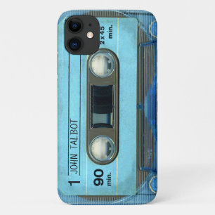 Retro T4 Blau Audiotape Mixtape Kassette Name iPC Case-Mate iPhone Hülle