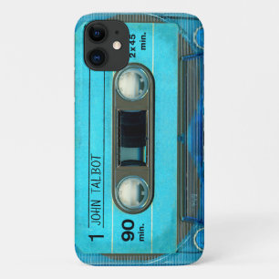Retro T4 Blue Audiotape Mixtape Kassette Name iPC  Case-Mate iPhone Hülle