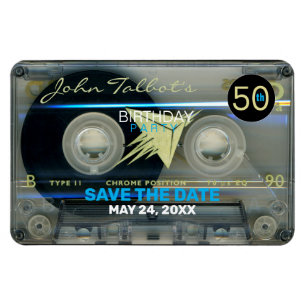 Retro T5 Audiokassette 50. Geburtstag Save the Dat Magnet
