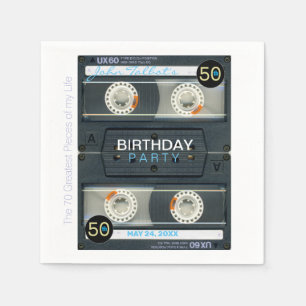 Retro T6 Audiotape 50. Geburtstagsparty Paper N Serviette