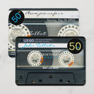 Retro T6 Cassette Tape 50. Geburtstagsparty Inv Einladung