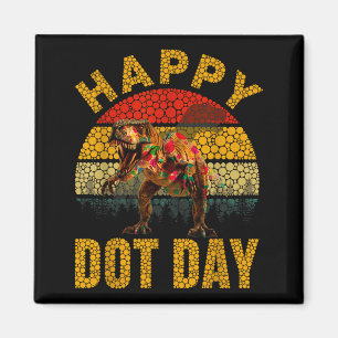 Retro T Rex Dinosaur Liebhaber Polka Punkte Glückl Magnet
