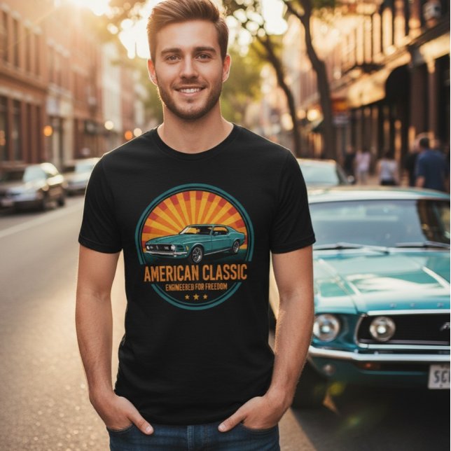 Retro-T-Shirt Amerikanischer Klassischer Muscle Ca Tri-Blend Shirt (Von Creator hochgeladen)