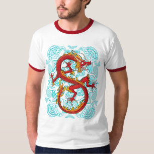 Retro T - Shirt des roten Drachen