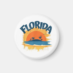 Retro-T-Shirt-Design aus Florida im Vintage-Stil S Magnet
