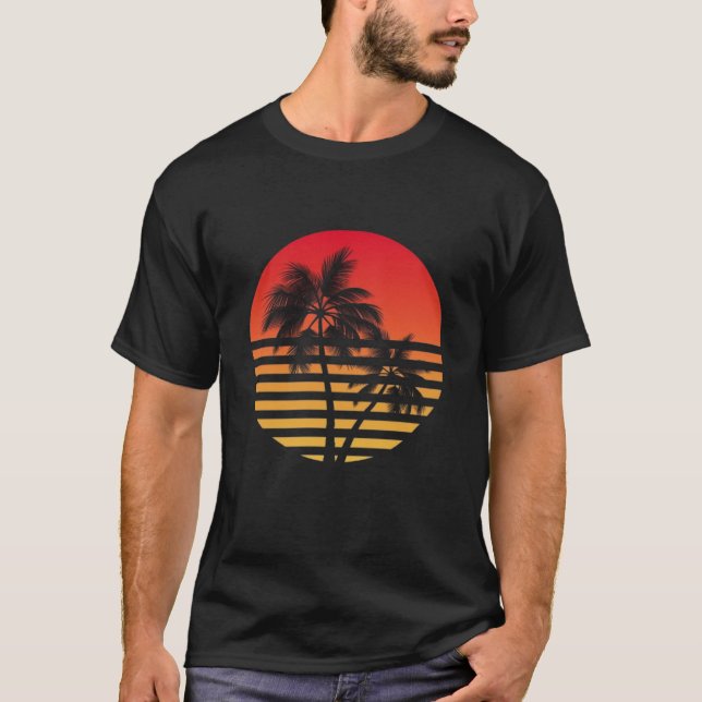 Retro-T - Shirt-Design, Sonnenuntergang T-Shirt (Vorderseite)