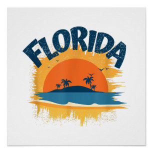 Retro-T-Shirt-Design Vintage Florida Sonnenschein Poster