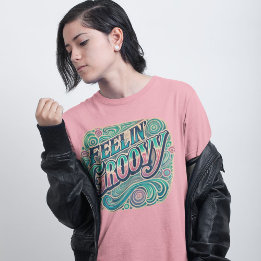 Retro-T-Shirt 'Feelin' Groovy' aus den 70ern im ps Tri-Blend Shirt
