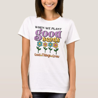 Retro T-Shirt für Damen, Pflanze gute Samen, Blume