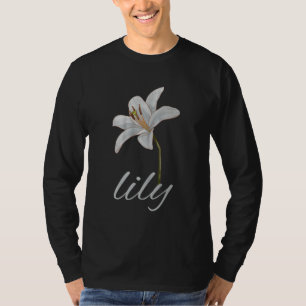 Retro T-Shirt mit weißen Lilienblumen im Vintage-S