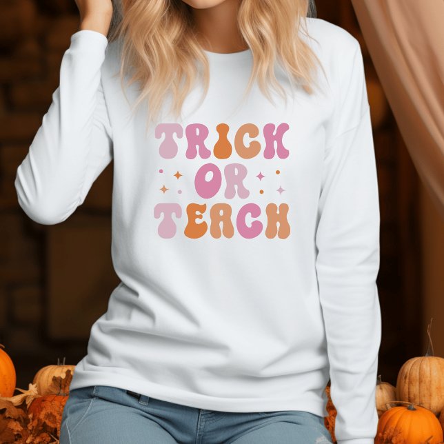 Retro-T - Shirt Trick oder Teach (Cute Halloween Teacher T-shirt)