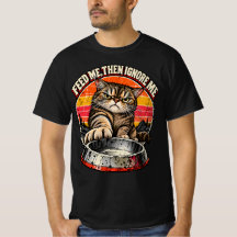 Retro-Tabby-Katze Orange Sonnenuntergang Füttere m