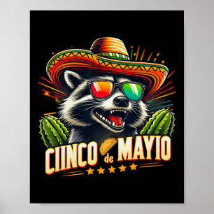 Retro Taco Dinosaur Funny Cinco De Mayo Men Women Poster