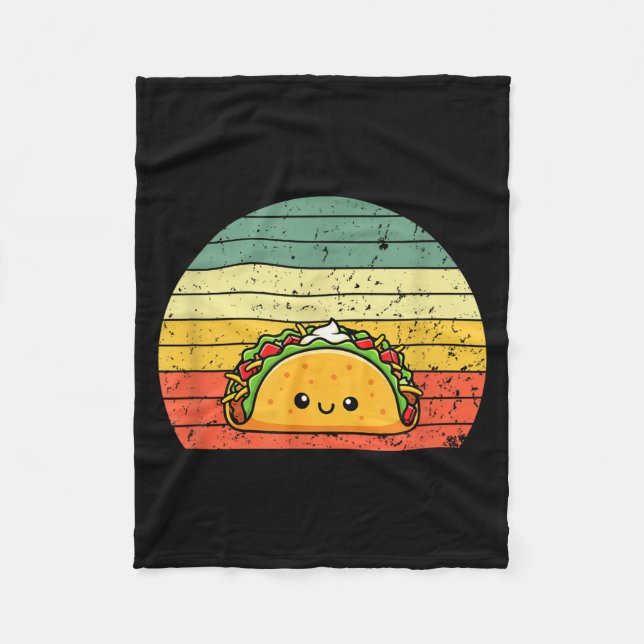 Retro Taco Lover Shirt Funny Retro Taco Humor  Fleecedecke (Vorderseite)