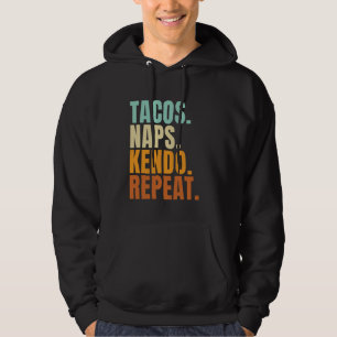 Retro Tacos Kendo Nickerchen Japanisch Martial Art Hoodie