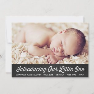 RETRO TAFEL-GEBURTS-MITTEILUNG DER ANKÜNDIGUNG