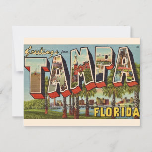 Retro Tampa Florida Grußkarte Postkarte
