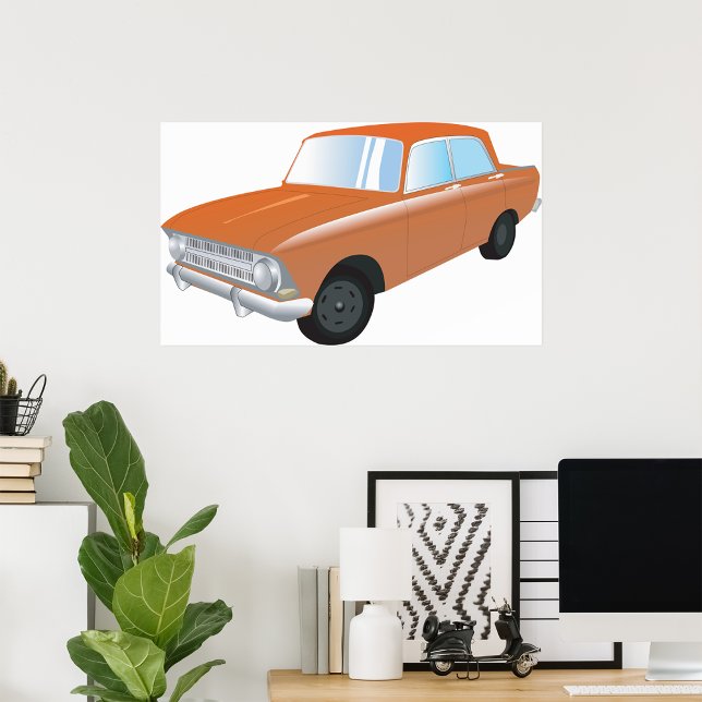 Retro Tan Car Poster (Von Creator hochgeladen)
