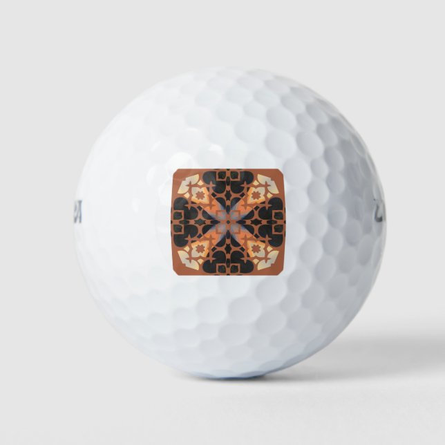 Retro-Tan-Muster Golfball (Vorderseite)