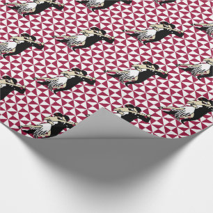 Retro-Tango-Tänzer Burgund und Weiß geometrisch Geschenkpapier