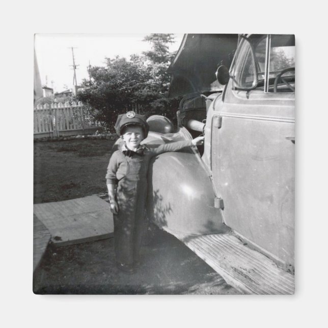 Retro-Tankstelle in den 50er Jahren Magnet (Vorne)