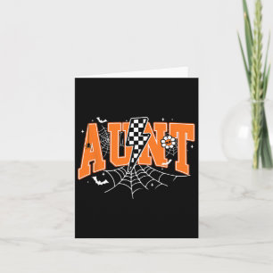 Retro Tante Lightning Bolt Halloween Spider Web Fa Karte