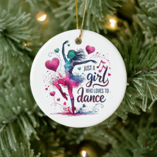 Retro-Tanz Nur ein Mädchen, das gerne tanzt Keramik Ornament