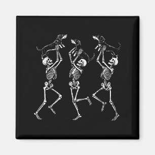 Retro tanzende Skelette Dachshund Süß Halloween Magnet