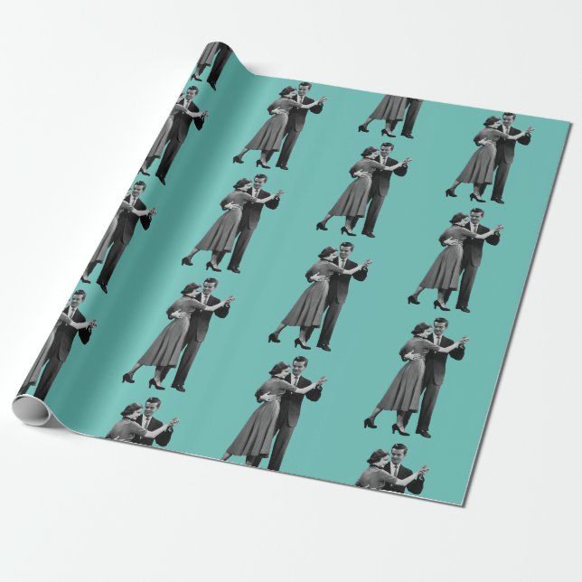 Retro Tanzpaar Geschenkpapier (Ungerollt)