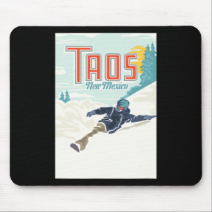 Retro Taos Ski Valley New Mexico Skifahren Snowboa Mousepad