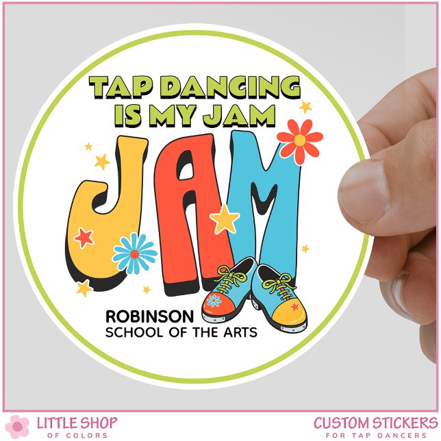 Retro Tap Dancing is My Jam Anpassbar Runder Aufkleber (Von Creator hochgeladen)