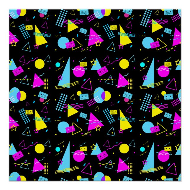 RETRO TAPE FARBIGE FORMEN POSTER (Vorderseite)