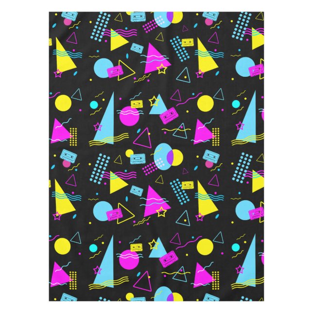 RETRO TAPE FARBIGE FORMEN TISCHDECKE (Vorderseite)