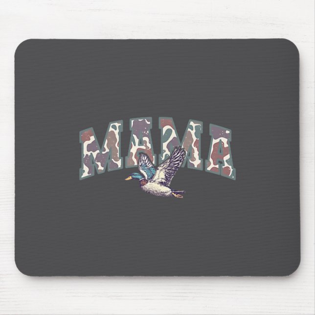 Retro-Tarnmuster-Entenjagd-Mama 1. Geburtstag Fami Mousepad (Vorne)