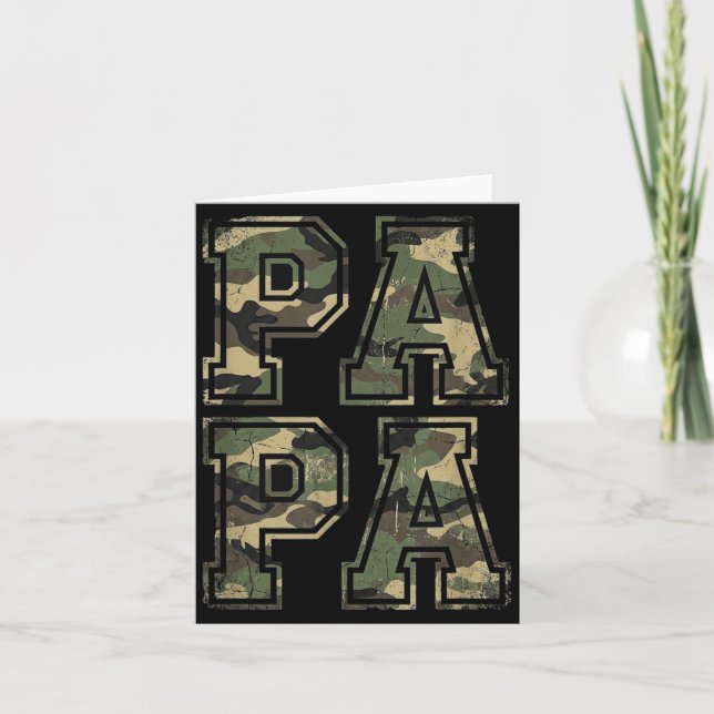 Retro-Tarnung Papa Vatertag Karte (Vorderseite)