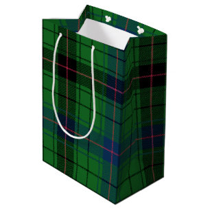 Retro-Tartan Davidson Grün Kariert Mittlere Geschenktüte
