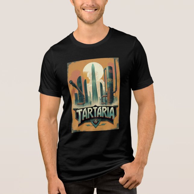 Retro Tartaria Geschichtsverschwörung Tri-Blend Shirt (Vorderseite)