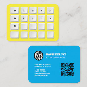 Retro-Tastatur-Tastenkopf Typografisch Minimalisti Visitenkarte
