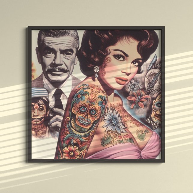 Retro tätowierte Pin-up Poster (Von Creator hochgeladen)