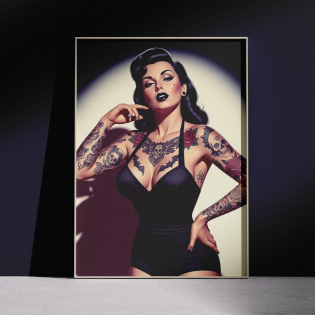 Retro tätowierte Pin-up Poster (Von Creator hochgeladen)