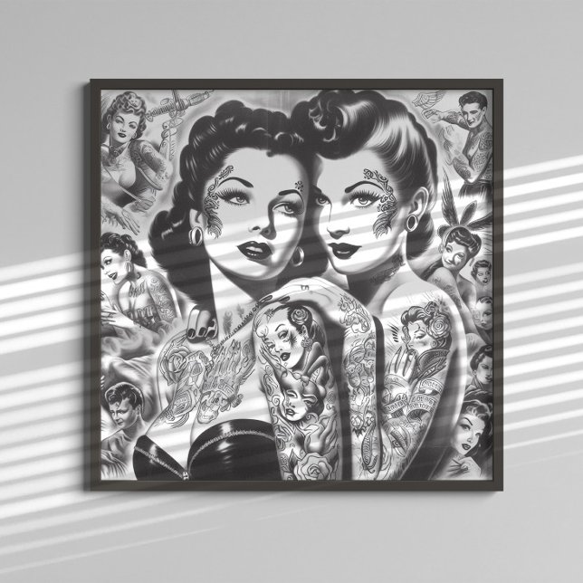 Retro-Tätowierte Pin-ups Poster (Von Creator hochgeladen)