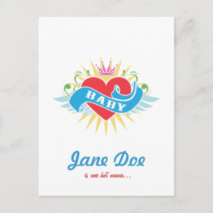 Retro Tätowierungs-Babyparty-Einladungen Einladungspostkarte