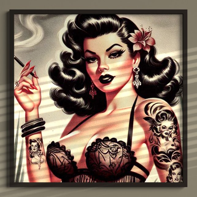 Retro Tatto Goth Girl Poster (Von Creator hochgeladen)