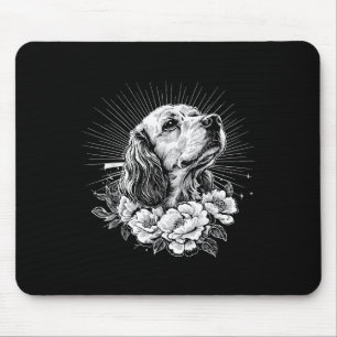 Retro-Tattoo-Stil English Spaniel-Hundefreund _1 Mousepad