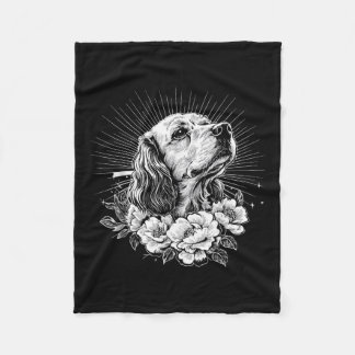 Retro Tattoo Style Er Spaniel Dog Lover _1 Fleecedecke